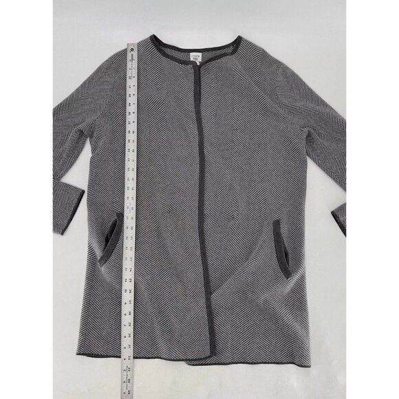 J.Crew Factory Vanessa Herringbone Sweater Sz M Open Cardigan Jacket Preppy Flaw - Picture 15 of 16